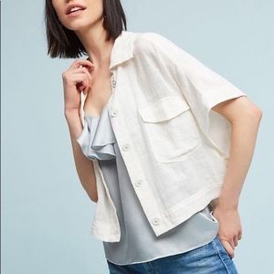 Cartonnier white cotton shirt jacket, size S